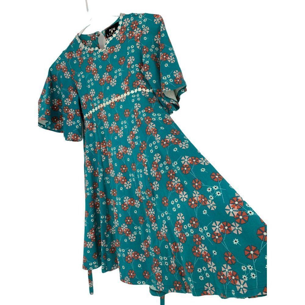 Girls youth Lium empire daisy dress short sleeve A-line sz 10 5867